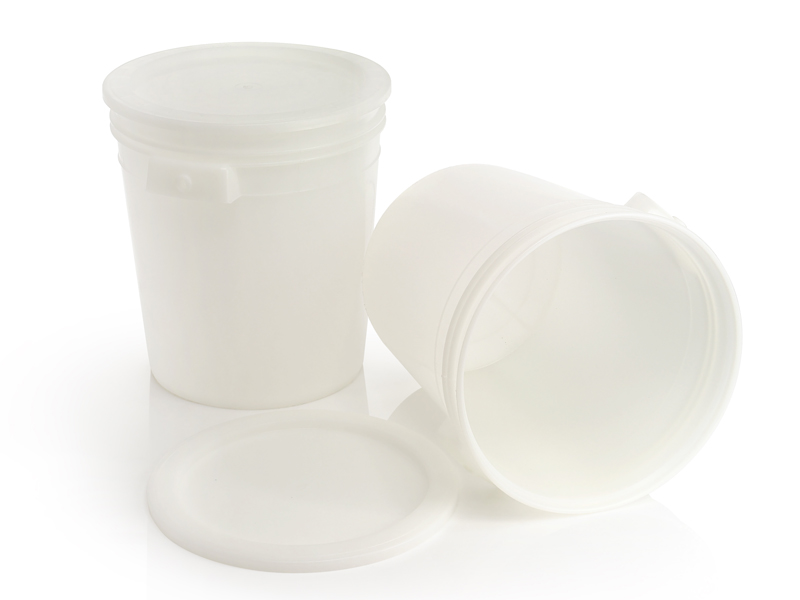 Plastic Bin with lid, white, 20L