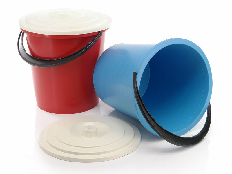 Plastic Bucket 10L (color and black) with Lid
