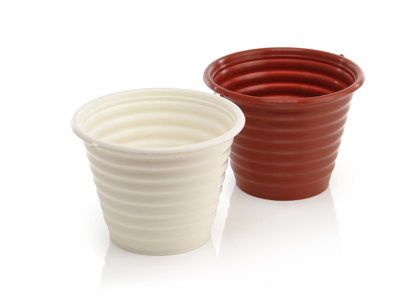 Flower pots ribbed